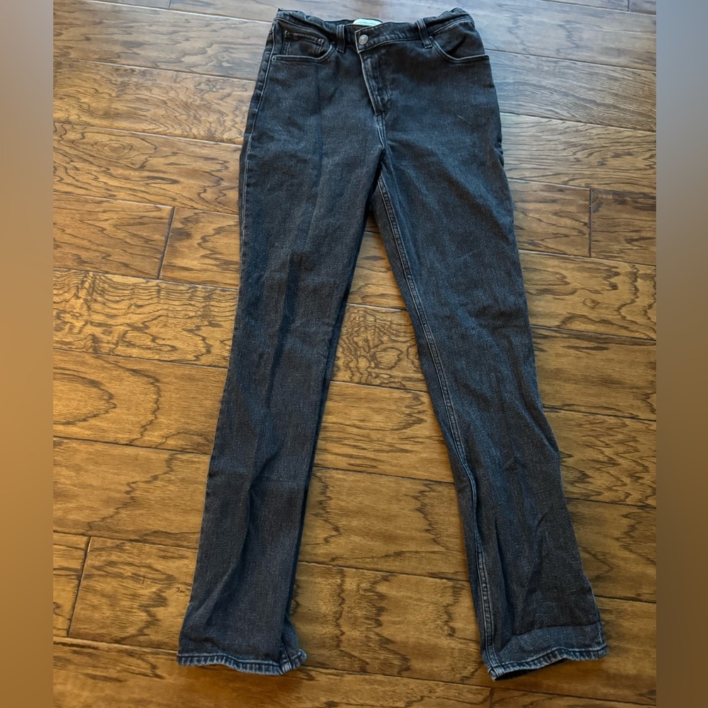 Abercrombie & Fitch Dark Gray Women's Straight Leg Jeans